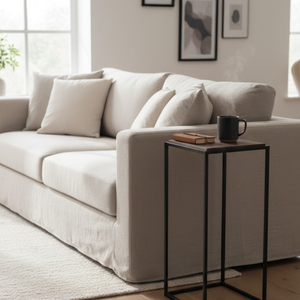 Juego de mesas auxiliares contemporáneas Maya |   Estructura Metálica Resistente con Superficie de Madera para Sala de Estar, Dormitorio, Balcón y Oficina - Product Image 3