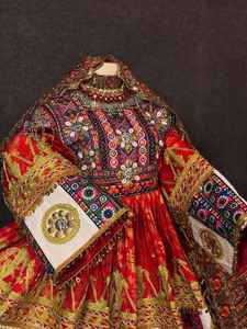 ชุดเดรสอัฟกานิสถานแบบสั่งทำราคาประหยัดสำหรับผู้หญิง งานปักมือคุณภาพสูง 100% ระบายอากาศได้ดี ชุดคูชีอัฟกันสำหรับงานแต่งงาน - Product Image 4