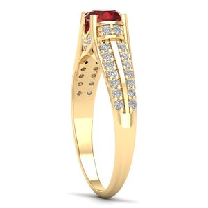Bagues de mariage REYES en argent sterling 925 avec moissanite, prix de gros, pour femmes, solitaires, avec pierre précieuse rubis, pour anniversaire - Product Image 3