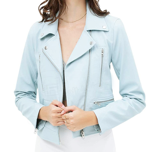 Chaqueta de cuero para mujer, transpirable, antiarrugas, impermeable, ecológica, de primera calidad, ligera. - Product Image 3