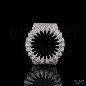 Boîtier de montre de luxe avec couronne pavée de pierres, personnalisable, inspiré de la couronne, accessoire de montre scintillant - Product Image 2