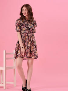 Robe Courte Florale Col Mandarin Été 2026 – Tendance Sexy Européenne et Américaine – Vêtements Midi pour Femmes - Product Image 4