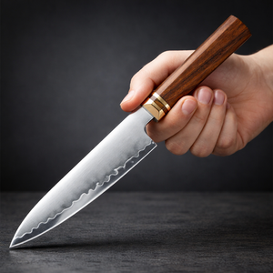 Cuchillo de Cocina Personalizable con Hoja de Acero al Carbono Ambidiestra y Mango de Madera, Forjado, Regalo de Aniversario para Cocineros DIY - Product Image 5