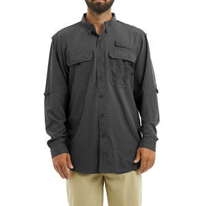 Camisas de Pesca de Alto Rendimiento para Hombre con Botones, Diseño de Logotipo Personalizado, Protección Solar, Ropa de Pesca para Hombre - Product Image 1