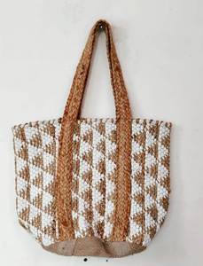 Fashionable Braided Jute Cotton Bohemian Chindi <b>Beach</b> <b>Tote</b> <b>Bags</b> Large Shopping <b>Bags</b> with Custom Logo best for shopping <b>bags</b> - Product Image 2