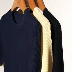 <b>Men's</b> Short Sleeve O-Neck Knitted Sweater Pattern Regular Fit Casual Wear 100% Cotton Sequin Embroidery <b>Animal</b> Print Breathable - Product Image 1