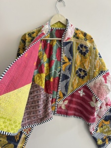 Reversible Short Kantha Coat For Women Boho Handmade <b>Patchwork</b> Trendy Overcoat <b>Jacket</b> - Product Image 6