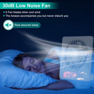 Ventilador de Escritorio Portátil Recargable por USB, 5 Aspas, 3 Velocidades, Silencioso, para Dormitorio y Oficina - Product Image 3