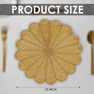 Grand dessous-de-plat décoratif en verre doré en forme de fleur pour cuisine, table à manger, maison et restaurant - Product Image 3