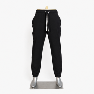 Unisex <b>Black</b> Eco-Friendly Lightweight <b>Jogger</b> Pants Elastic Waist Drawstring Trousers Elastic Cuff Casual Sportswear <b>Plain</b> Dyed - Product Image 1