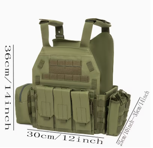 Chaleco Táctico TRIBON SPORTS TS-TV-005 de Nailon Unisex para Caza, con Bolsillos Utilitarios, Cierre de Cremallera, Correa de Hombro Arqueada, Impermeable e Interno - Product Image 5