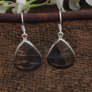 Boucles d'oreilles en fluorite naturelle en forme de cœur, en argent sterling 925, avec pierres précieuses, pour femmes, bijoux fins, prix d'usine, vente en gros - Product Image 5
