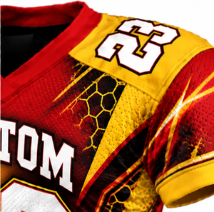 Maillot de football américain extensible pour hommes, personnalisé par sublimation, uniforme d'équipe respirant à séchage rapide en polyester, vente en gros pour le sport - Product Image 4