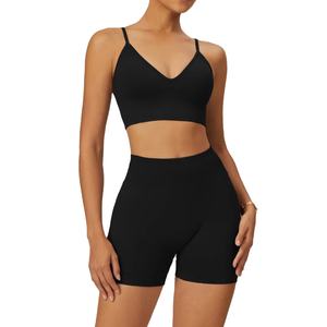 Conjunto de Ropa Deportiva para Mujer de 3 Piezas, Fabricación Profesional, Secado Rápido y Transpirable, Conjunto de Yoga sin Costuras con Patrón Sólido, 2026 - Product Image 2