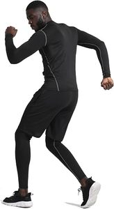 Conjunto Deportivo para Hombre, Sudadera con Capucha, Camiseta, Pantalones Cortos y Largos, Secado Rápido, Transpirable, Corte Ajustado, Color Sólido, Tejido de Punto, Spandex, Poliéster - Product Image 4