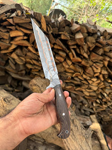 Couteau Seax en cuivre Damas forgé à la main, édition limitée 2026 |   Couteau de 10 pouces avec manche en bois, couteaux médiévaux et vikings - Product Image 2