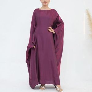 Custom Purple Color Anti-Wrinkle Floor Length Woman Abaya Muslim Clothing Silk Chiffon Qatari Turkish Hajj Umrah Abayas - Product Image 5