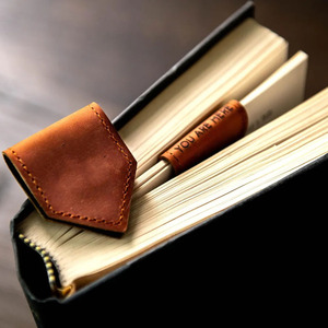 Premium handmade leather maple leaf <b>bookmark</b> crafted from leather durable accessory for books and notebooks for sale in low rate - Product Image 1