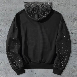 Vente directe d'usine, prix de gros, sweats à capuche pour hommes en strass pour l'hiver, avec logo personnalisé, haute qualité, 100% coton - Product Image 2