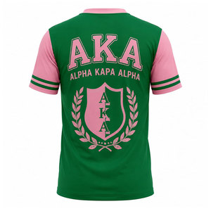 Camiseta Ecológica para Hermandad, 100% Algodón, Estilo Urbano, Rosa y Verde, Manga Corta, Cuello Redondo, Estampada, Casual, Corte Regular para Hombre - Product Image 3