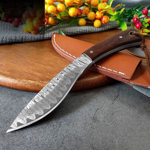 Stainless Steel Industrial Grade Pocket <b>Knife</b> with Wood Handle and Leather Sheath OEM Customizable with best cheap quality - Product Image 4