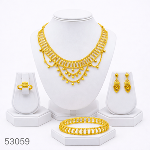 Conjunto de joyería vintage chapada en oro de 24 quilates, collar de cobre de 18 quilates, pendientes, patrón de flores, circón, EE. UU., Francia, accesorio de moda, aniversario - Product Image 4