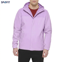 Blouson bomber unisexe réversible à capuche et fermeture éclair, style streetwear, pour l'extérieur, col montant, imperméable, coupe-vent, léger, pour la randonnée et le printemps