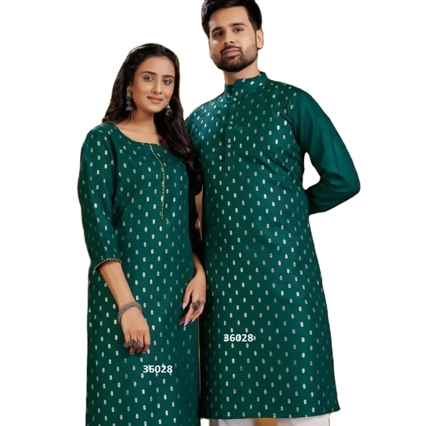 Güzel güzel çift için pantolon ile Payjama Kurti ile Kurta hint pakistan özel tasarımcı çift Kurta Combo 2022