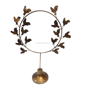 Spinner de soporte de hierro con hojas de Ficus giratorio elegante para decoración de hogar y jardín hierro forjado hecho a mano - Product Image 4
