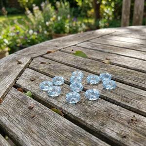 Aigue-marine naturelle taille ovale, facettée, bleu fin, haute qualité, pierres précieuses en vrac, pierre de naissance de mars, encerée/oléifiée, de tiers - Product Image 6