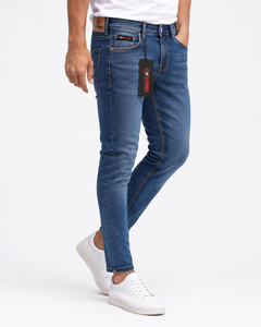 Jeans de Mezclilla para Hombre Fly Humble, Corte Regular, Transpirables, Ligeros, Lavado a la Piedra, Cintura Media, Azul Sólido, Estilo Formal, para Verano - Product Image 4