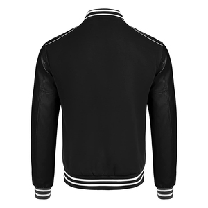 Chaqueta Varsity de la Mejor Calidad para Hombre, Color Negro y Manga de Cuero, Cuerpo de Lana, Cómoda Chaqueta Varsity de Béisbol - Product Image 2