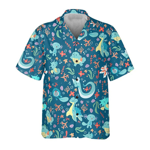 เสื้อเชิ้ตฮาวายชาย แขนสั้น ลายพิมพ์ตัวอักษร สำหรับวันหยุดฤดูร้อน สวมใส่สบาย ติดกระดุม ปกคอเสื้อพับได้ ผ้าป๊อปลินระบายอากาศ - Product Image 2