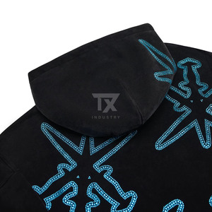 Best Price Winter Men's <b>Rhinestone</b> <b>Hoodies</b> with Digital Printing Oversized Fit Low MOQ Made in Pakistan - Product Image 5