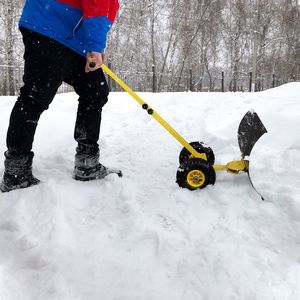Spazzaneve Manuale Regolabile 74*47cm con Manico a T in Ferro Giallo e Lama Nera per Spazzolare la Neve - Product Image 5