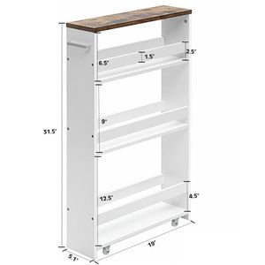 Carrello portaoggetti da cucina a 4 ripiani con ruote e maniglia, organizer salvaspazio per una gestione efficiente degli spazi - Product Image 6
