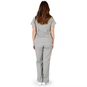 Conjunto de Uniforme Médico para Mujer, Modelo 2026, Gris, Manga Corta, Algodón y Poliéster, Incluye Pantalones - Product Image 4