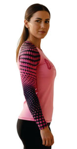Rashguard personnalisé à manches longues avec votre propre logo sublimé, nouvelle arrivée, rashguard MMA pour adultes, couleur rose - Product Image 2