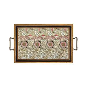 Plateau en bois imprimé style ferme moderne à motif pied-de-poule pour décoration de maison de campagne, plateau de service en gros - Product Image 2