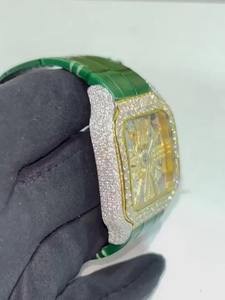 Reloj de Lujo para Hombre, Estilo Hip Hop, Doble Oro, con Diamantes Moissanite VVS, Caja Cuadrada, Esfera de Cristal, Joyería de Moda para Negocios - Product Image 3