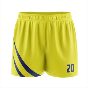 Yellow Sports Team Football <b>Soccer</b> Shorts for Men Fully Customised High Quality 100 Percent Polyester Athletic Training Match - Product Image 4