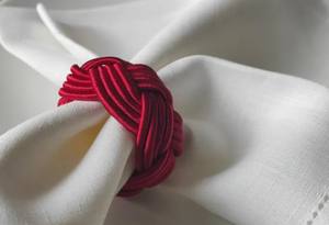 Anneau de serviette de Noël en corde, anneaux de serviette noués faits à la main et colorés, porte-serviettes rustique - Product Image 3