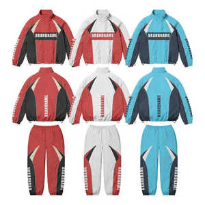 Premium Quality Custom Design Whole Nylon Windbreaker Zipper Jacket With Matching Pants Men's Tracksuit Breathable Men's <b>Set</b> - Product Image 6