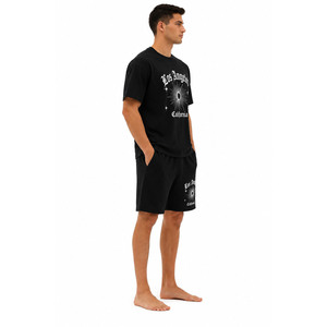 Conjunto de Camiseta y Pantalones Cortos de Algodón Casual para Hombre, con Logotipo Personalizado, Estilo Veraniego, Dos Piezas, Ropa Deportiva Urbana, Venta al Por Mayor - Product Image 3