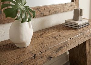 Mesa Consola de Madera Maciza Reciclada Más Vendida con Tapa de Madera Gruesa y Patas Angulares Resistentes para Muebles de Entrada - Product Image 2