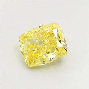 Diamant synthétique de laboratoire de 3,03 carats, taille coussin, jaune intense fantaisie, clarté VS2, excellente taille, certifié IGI, diamant synthétique non monté - Product Image 5