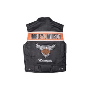 Chaleco de Cuero Negro Desgastado para Motociclistas Harley, para Hombre, con Espacio Oculto para Armas - Product Image 2