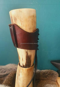 SANIYA HANDICRAFT Corne à boire Viking authentique de qualité supérieure Style animal poli sans danger pour les aliments Artisanat naturel Support en cuir Art - Product Image 5