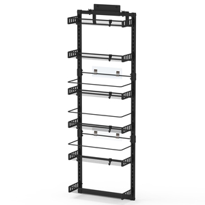 Opzioni bianco-nero-1Pc 6-Tier in acciaio al carbonio porta dispensa Organizer facile installare porta Rack per cucina armadio di stoccaggio 50.19H - Product Image 6
