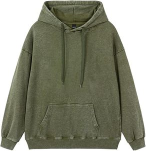 เสื้อฮู้ดดี้โอเวอร์ไซส์แบบยูนิเซ็กซ์ สีน้ำตาลล้วน ผ้าฝ้ายเฟรนช์เทอร์รี่ เป็นมิตรต่อสิ่งแวดล้อม ล้างสีแบบแอซิดวอช สไตล์ลำลองสำหรับฤดูใบไม้ผลิ มีกระเป๋า - Product Image 5